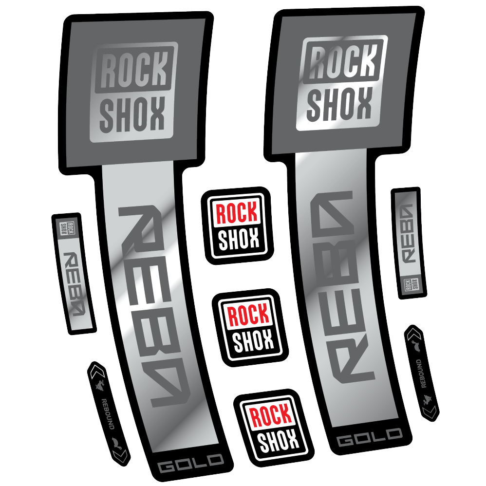 Stickers Rock Shox Reba Gold 2025 compatibles - Autocollants fourche VTT