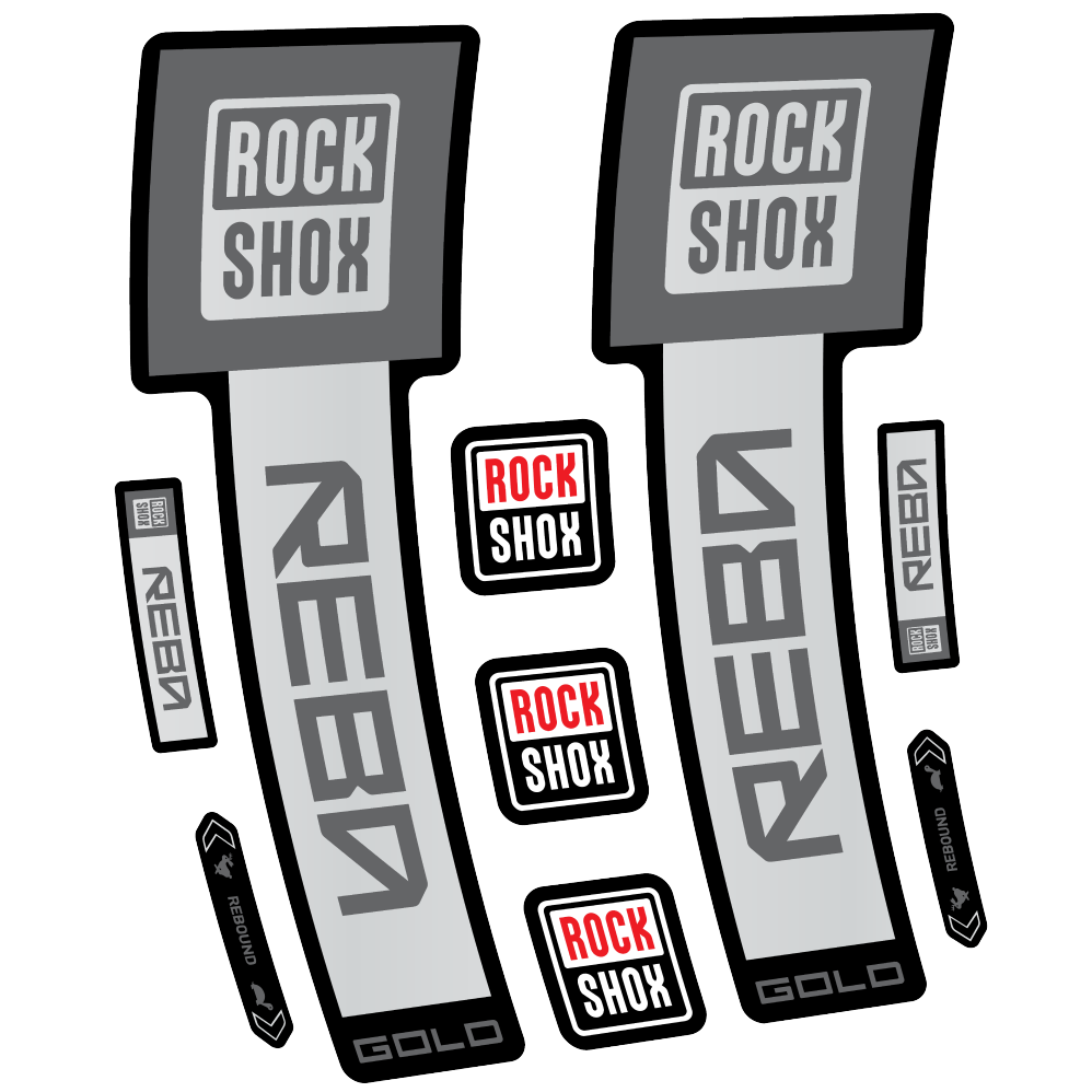 Stickers Rock Shox Reba Gold 2025 compatibles - Autocollants fourche VTT