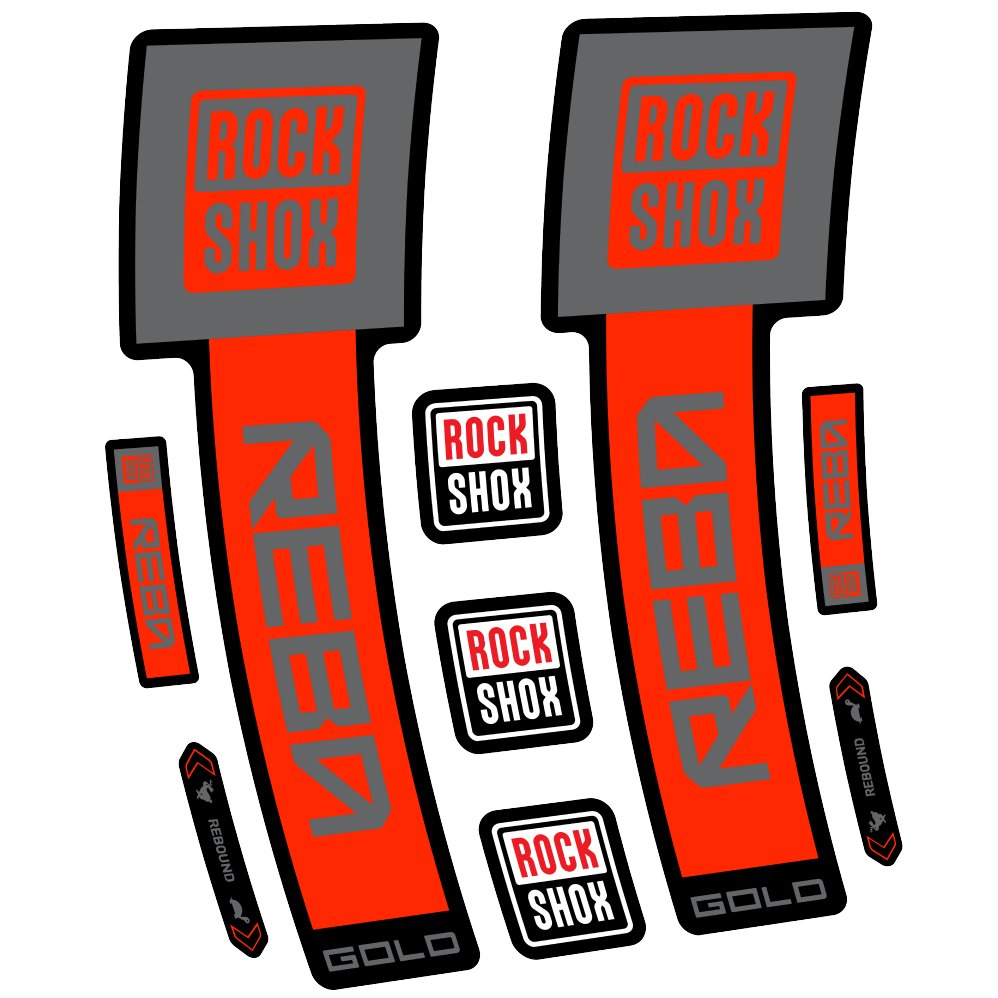 Stickers Rock Shox Reba Gold 2025 compatibles - Autocollants fourche VTT