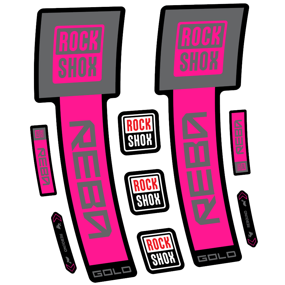 Stickers Rock Shox Reba Gold 2025 compatibles - Autocollants fourche VTT