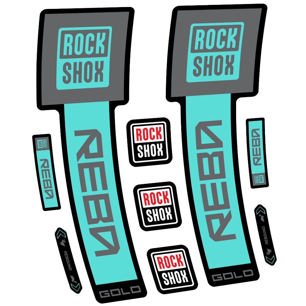 Stickers Rock Shox Reba Gold 2025 compatibles - Autocollants fourche VTT
