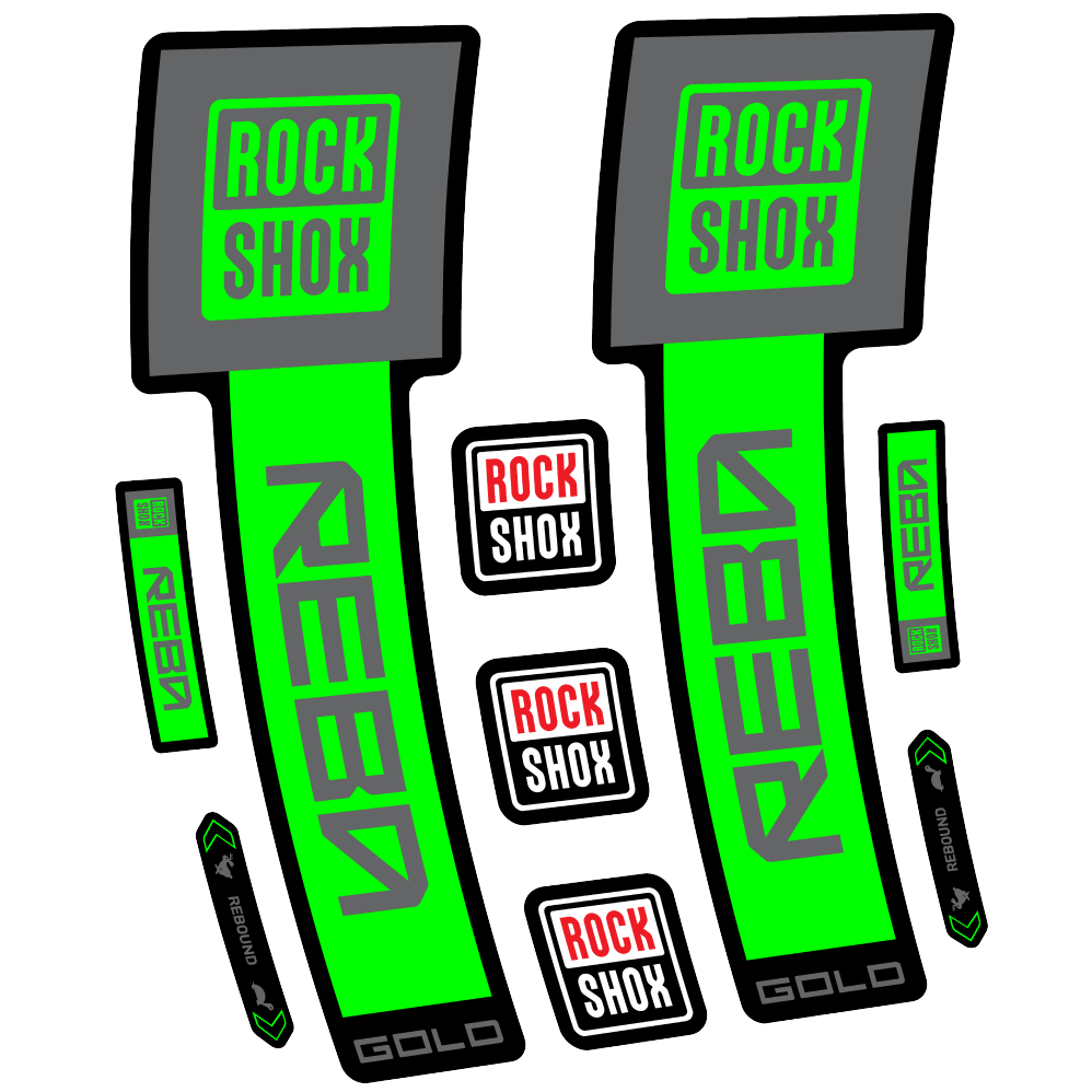 Stickers Rock Shox Reba Gold 2025 compatibles - Autocollants fourche VTT
