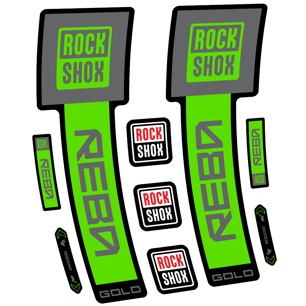 Stickers Rock Shox Reba Gold 2025 compatibles - Autocollants fourche VTT