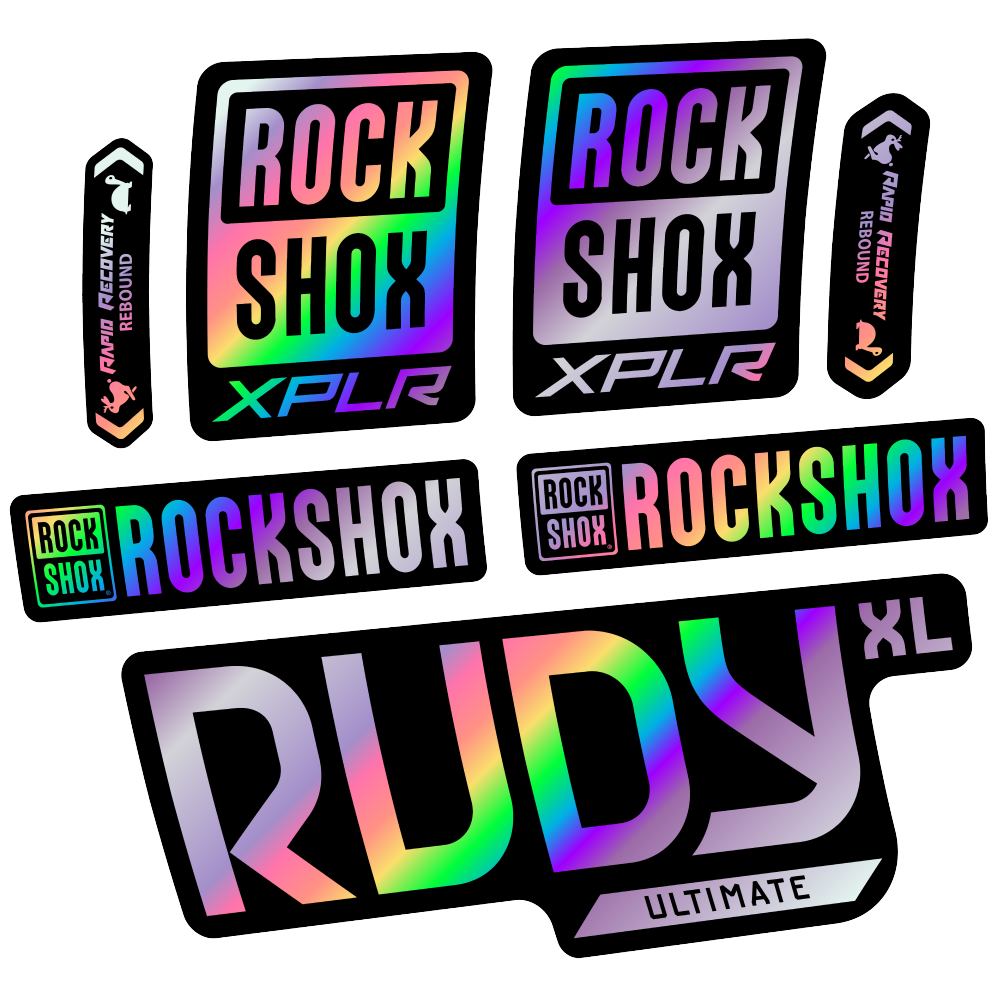 Stickers Rock Shox Rudy XL Ultimate 2025 compatibles - Autocollants fourche VTT