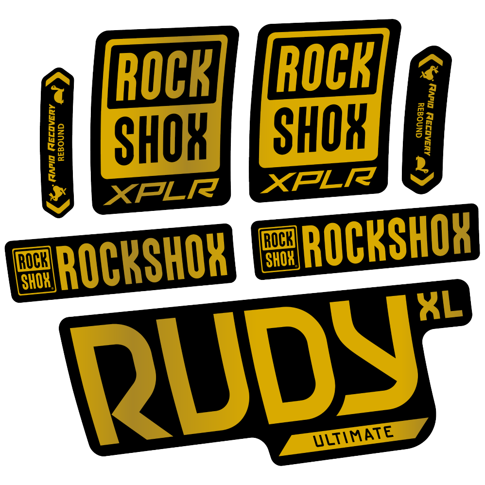 Stickers Rock Shox Rudy XL Ultimate 2025 compatibles - Autocollants fourche VTT