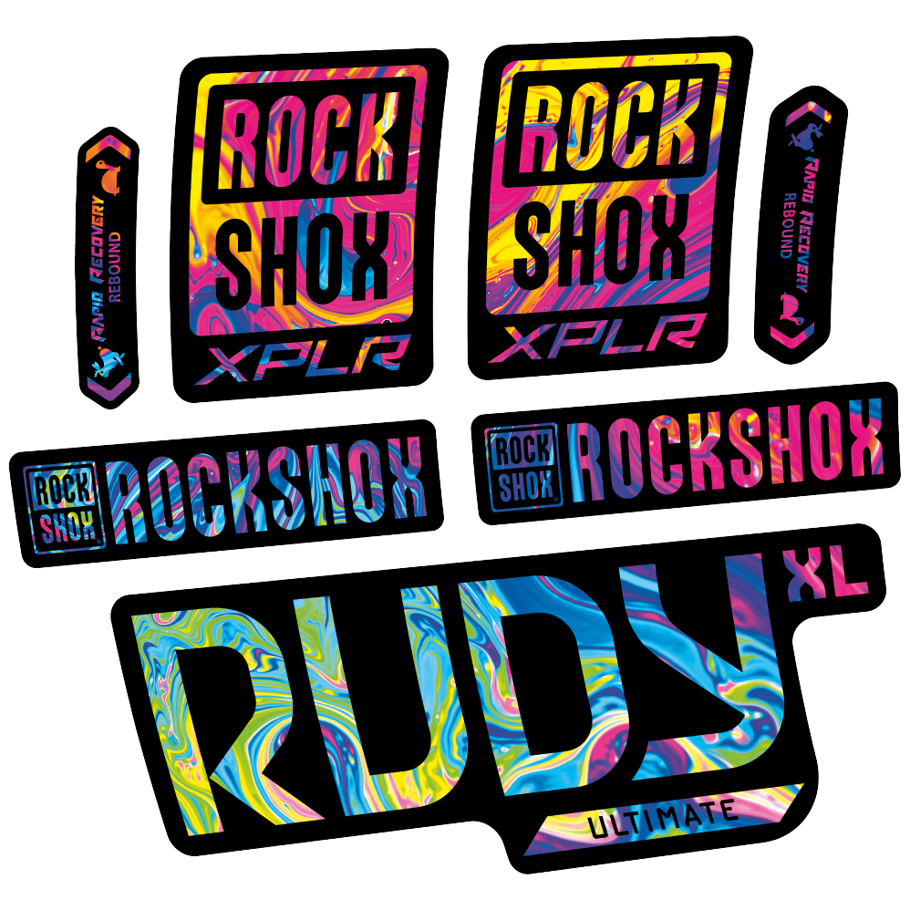Stickers Rock Shox Rudy XL Ultimate 2025 compatibles - Autocollants fourche VTT