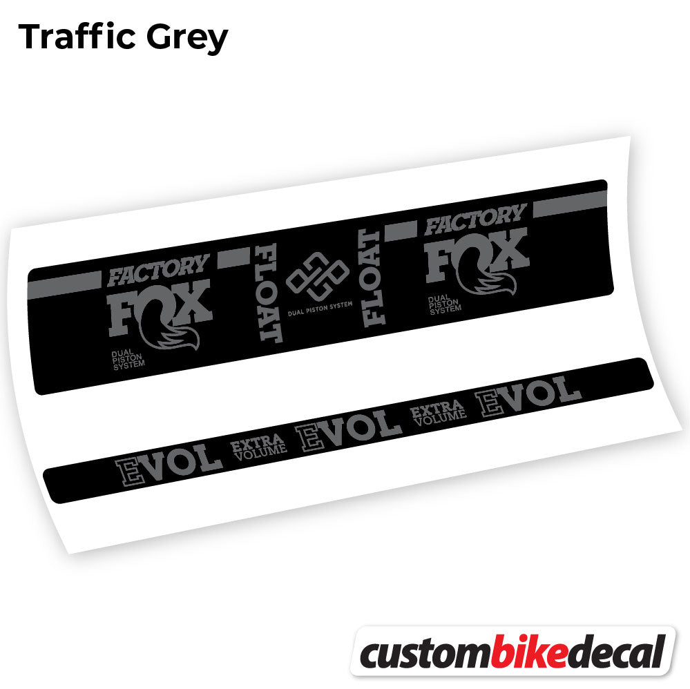 Trafc Grey decal for Fox Float Factory Float rear shock – bike sticker vinyl