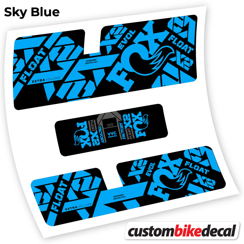 Sky Blue decal for Fox X2 Factory 2021 rear shock – bike sticker vinyl