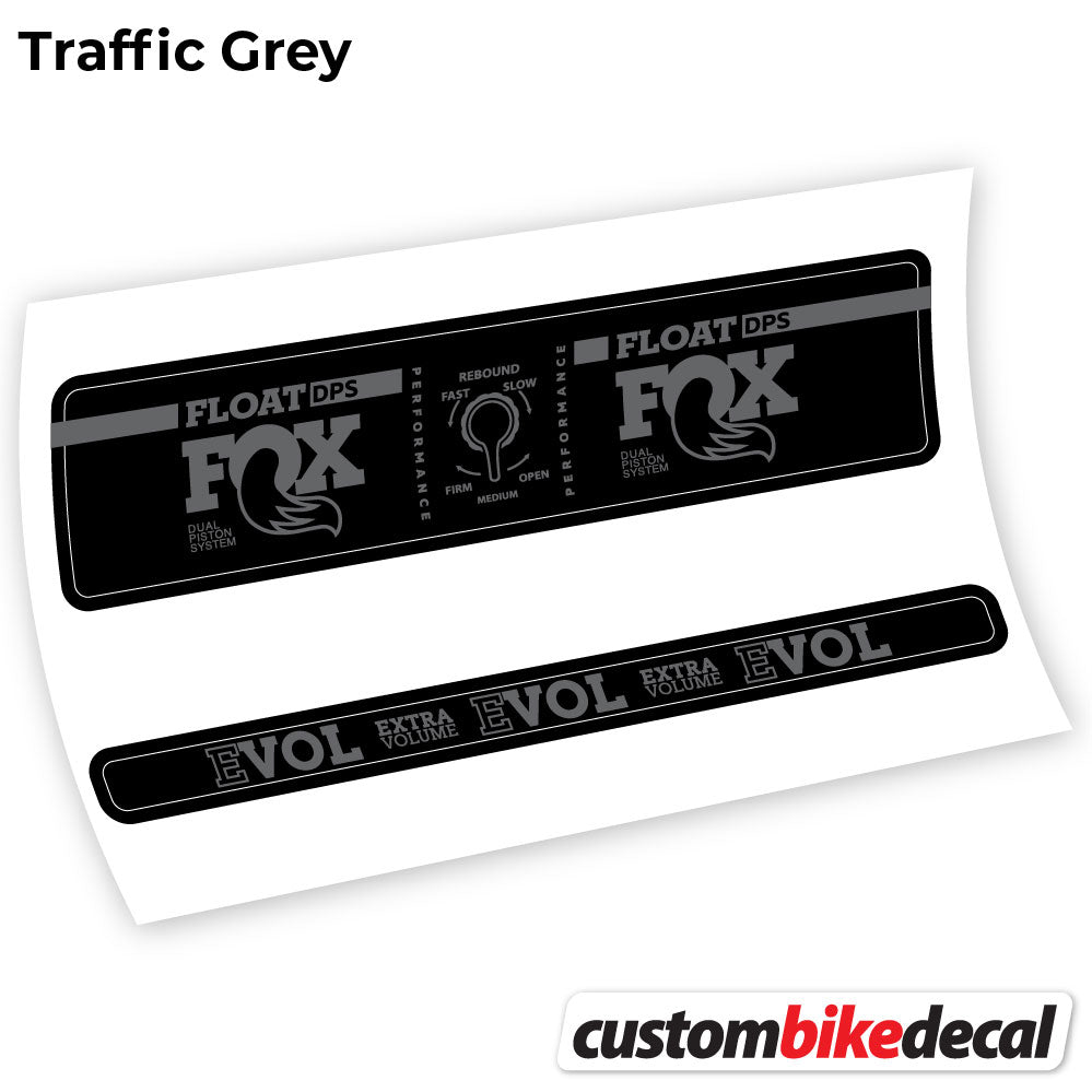 Trafc Grey decal for Fox Float DPS Performance rear shock – bike sticker vinyl