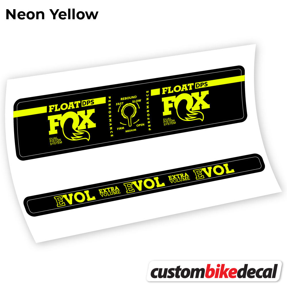 Neon Yellow decal for Fox Float DPS Performance rear shock – bike sticker vinyl