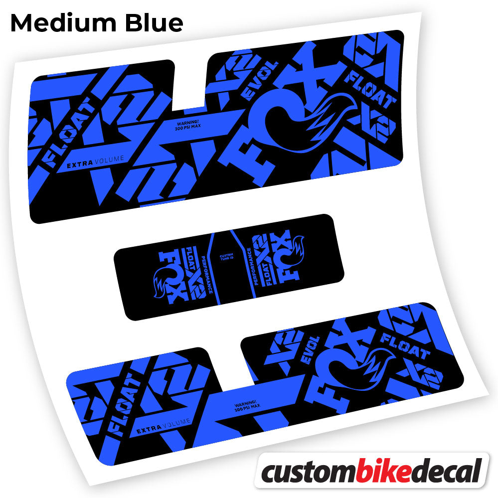 Medium Blue decal for Fox X2 Performance 2021 rear shock – bike sticker vinyl