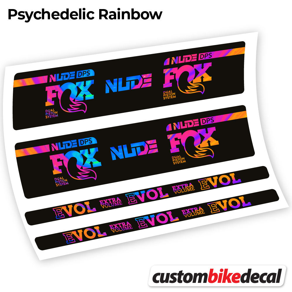 Psychedelic  Rainbow decal for Fox Nude DPS rear shock – bike sticker vinyl