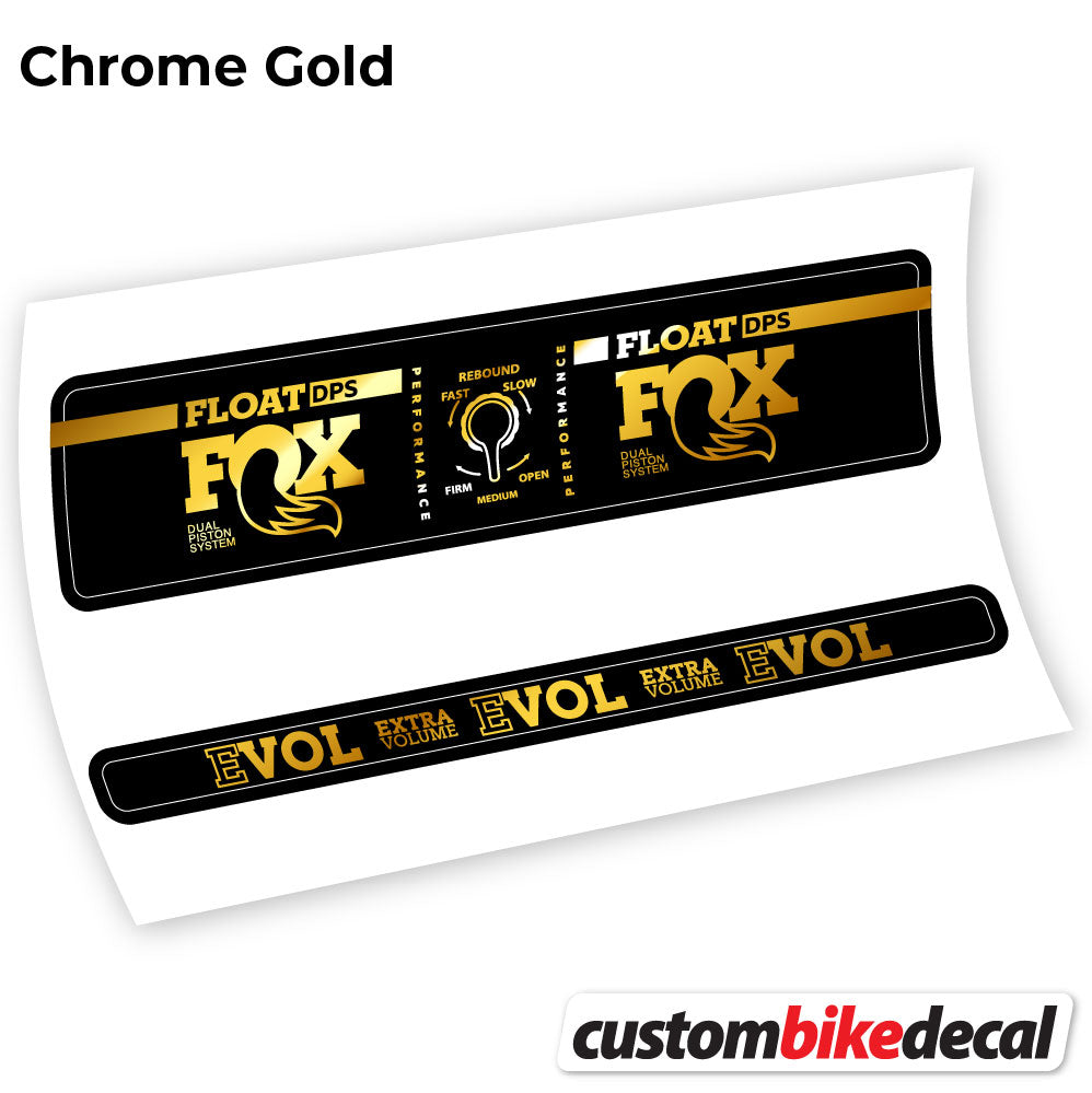 Chrome Gold decal for Fox Float DPS Performance rear shock – bike sticker vinyl