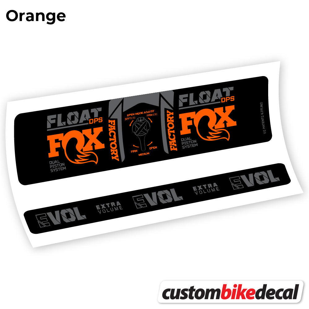 Orange decal for Fox DPS Factory 3Pos 2021 rear shock – bike sticker vinyl