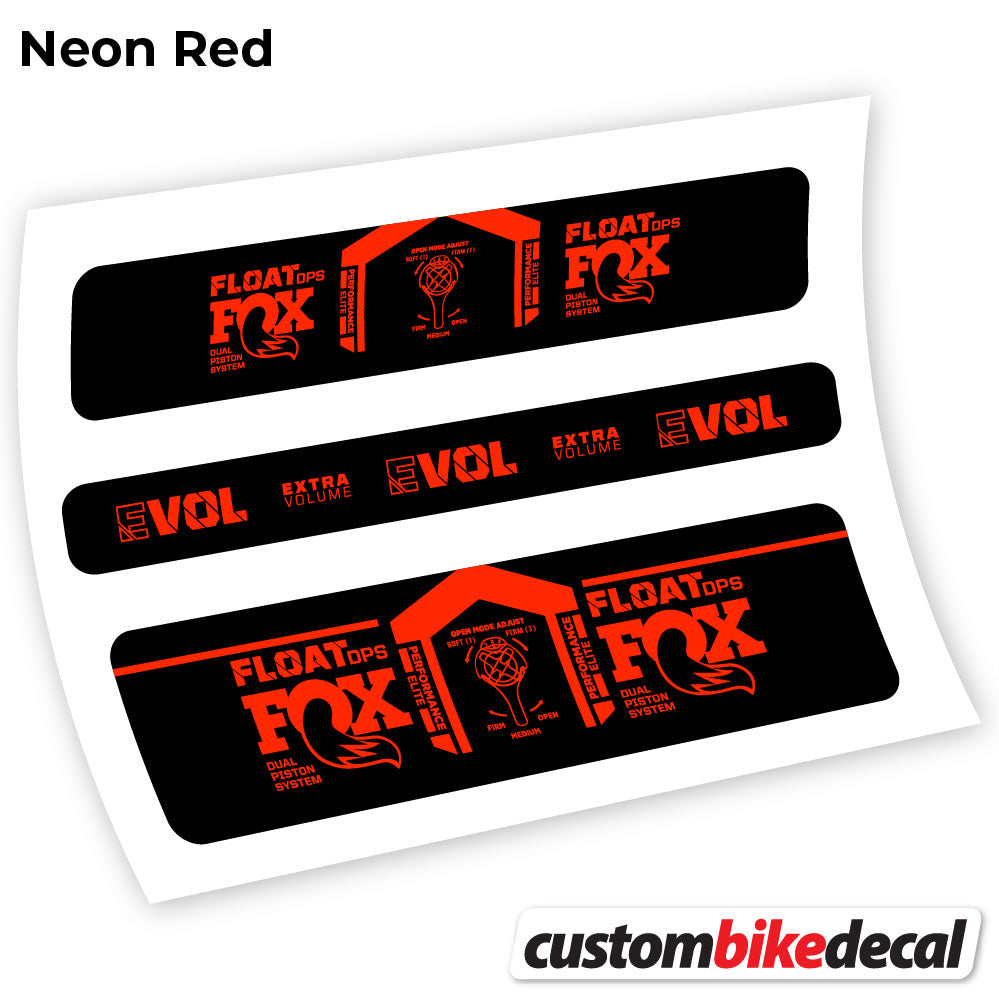 Neon Red decal for Fox DPS Elite 2021 rear shock – bike sticker vinyl