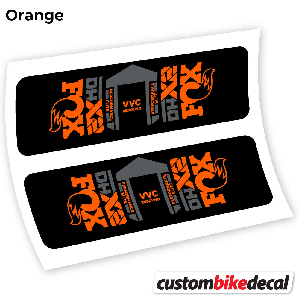 Orange decal for Fox DHX2 Elite 2021 rear shock – bike sticker vinyl