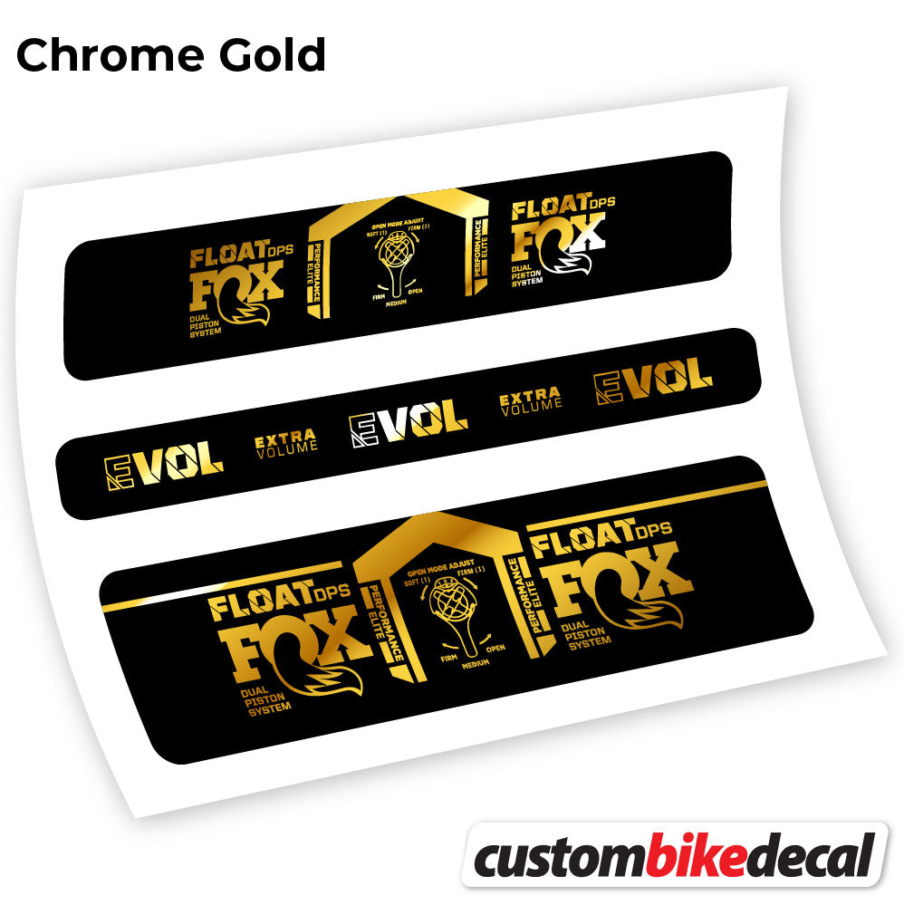 Chrome Gold decal for Fox DPS Elite 2021 rear shock – bike sticker vinyl