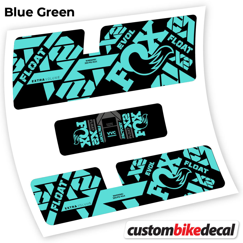 Blue Green decal for Fox X2 Factory 2021 rear shock – bike sticker vinyl