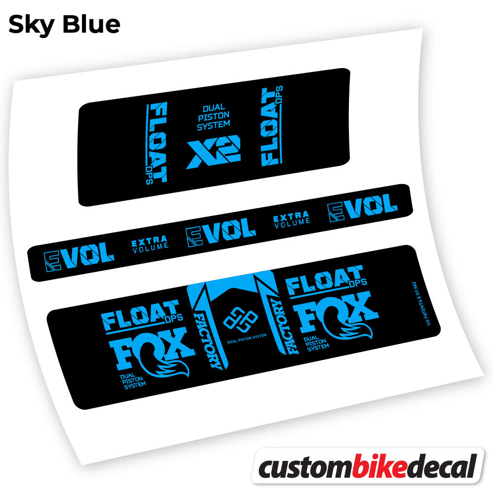Sky Blue decal for Fox Float DPS X2 2021 rear shock – bike sticker vinyl