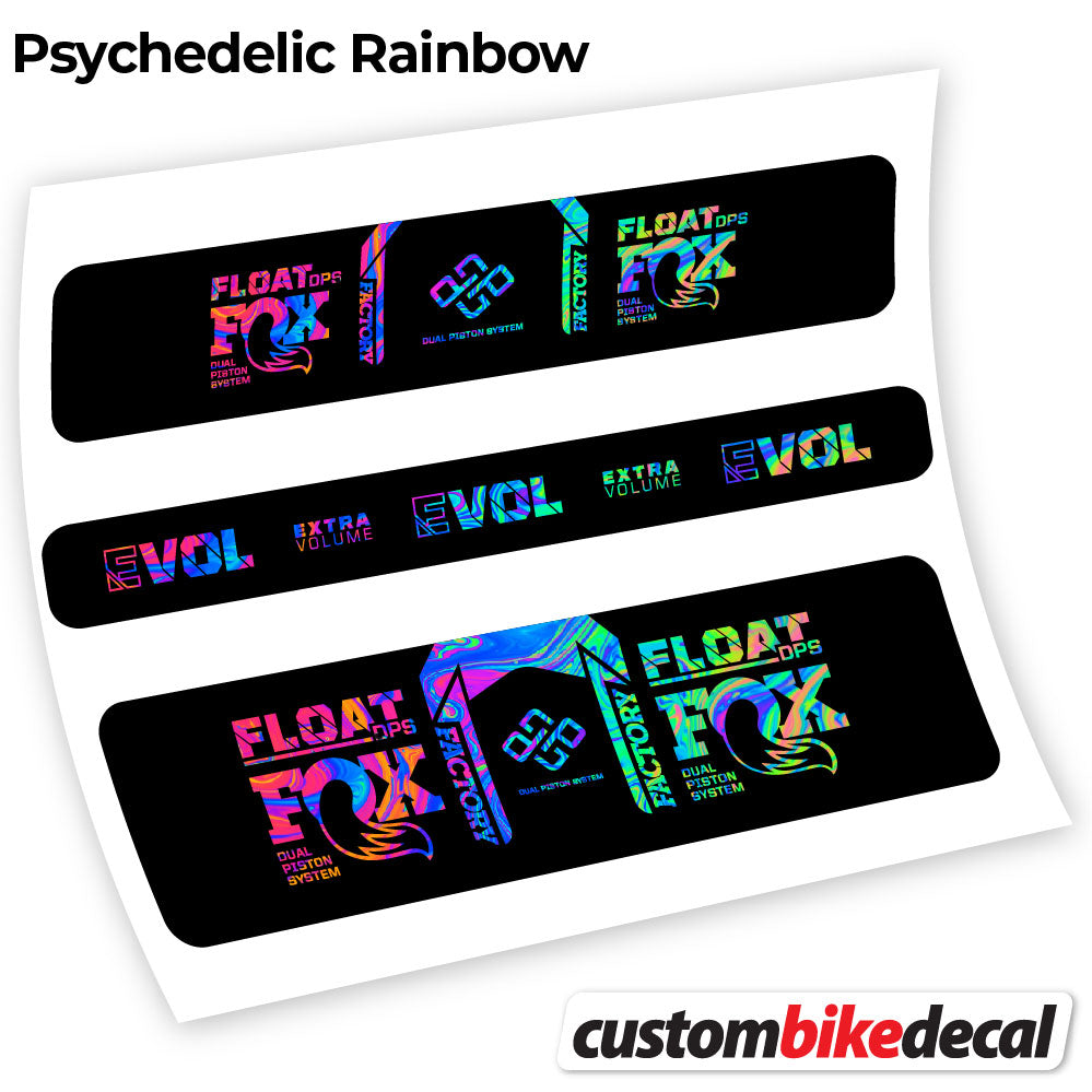 Psychedelic  Rainbow decal for Fox DPS Factory 2021 Remote rear shock – bike sticker vinyl