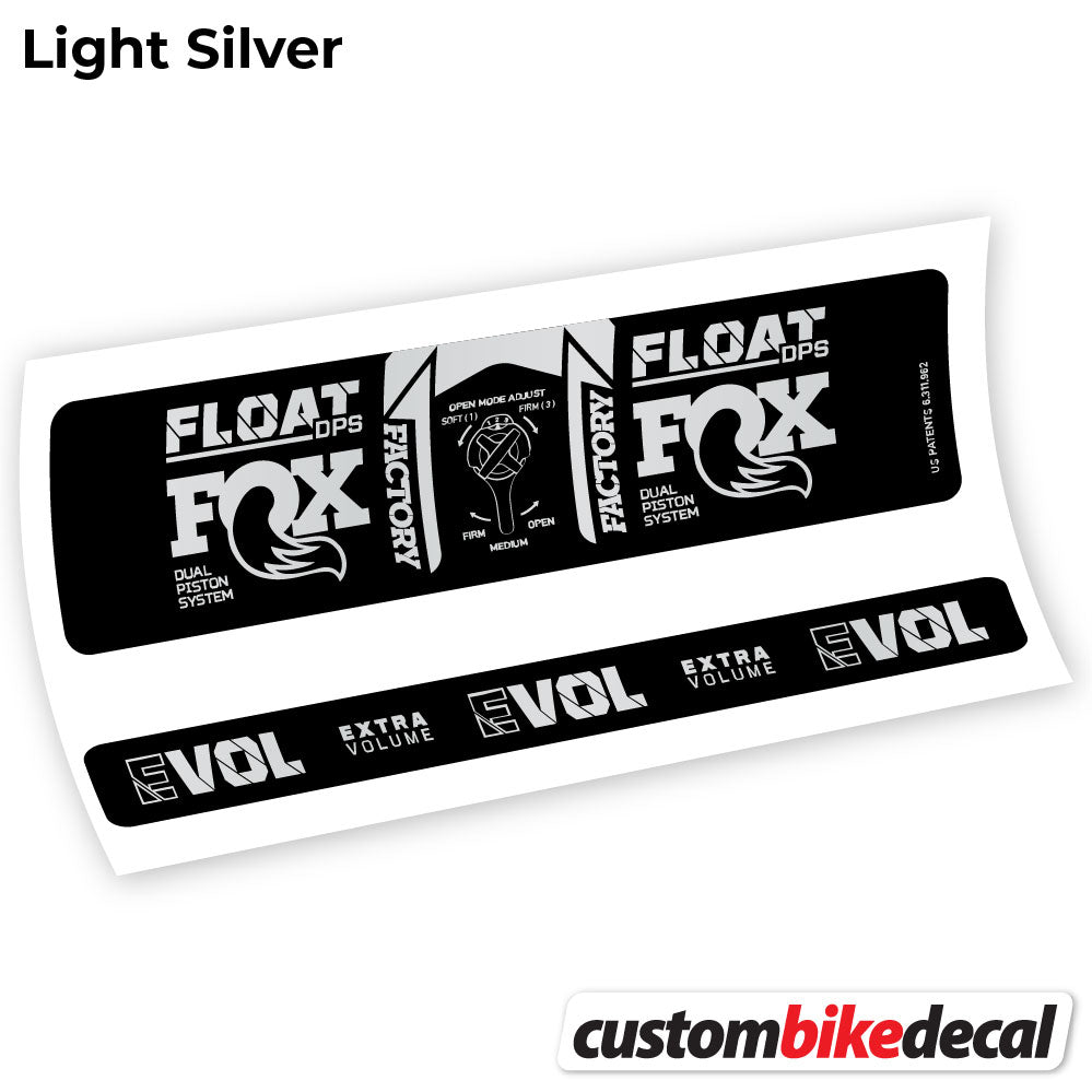 Light Silver decal for Fox DPS Factory 3Pos 2021 rear shock – bike sticker vinyl