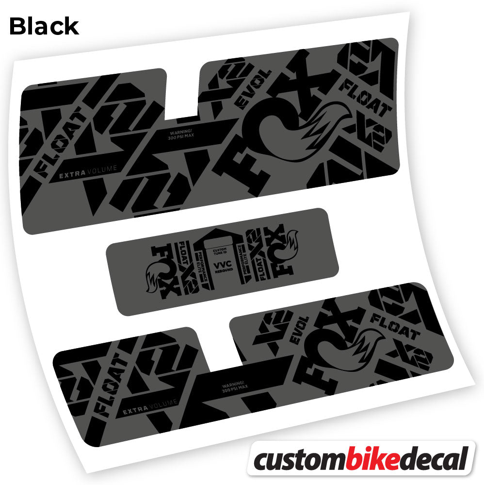Matte Black+Gloss Black decal for Fox X2 Performance Elite 2021 rear shock – bike sticker vinyl