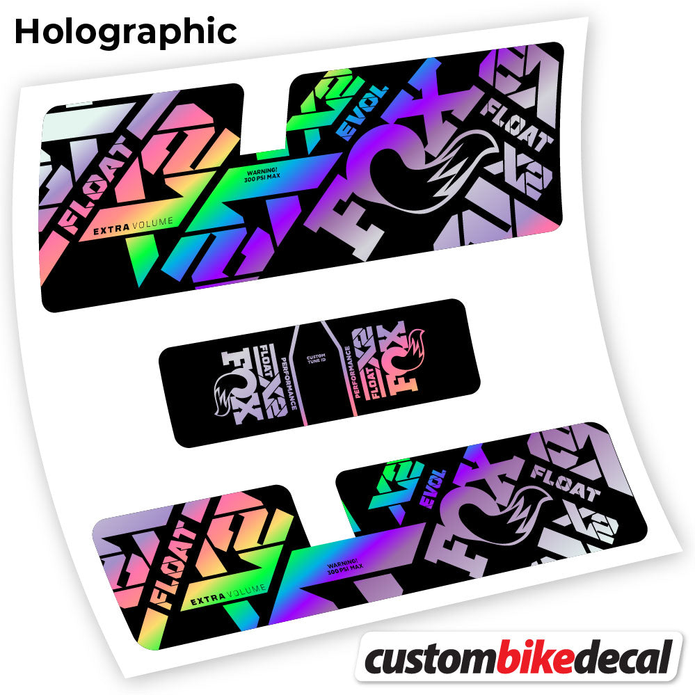 Hollographic decal for Fox X2 Performance 2021 rear shock – bike sticker vinyl