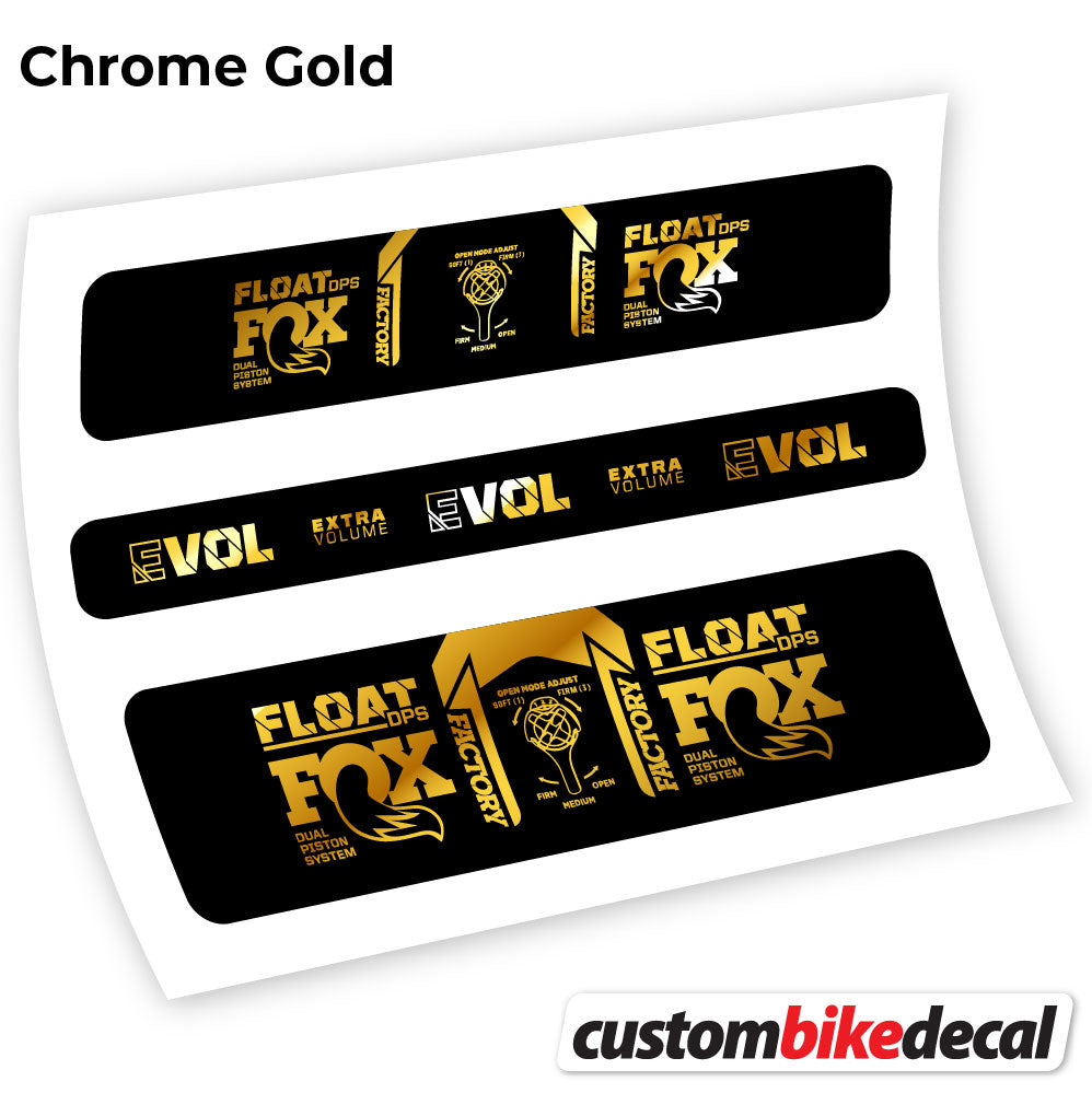 Chrome Gold decal for Fox DPS Factory 2021 rear shock – bike sticker vinyl