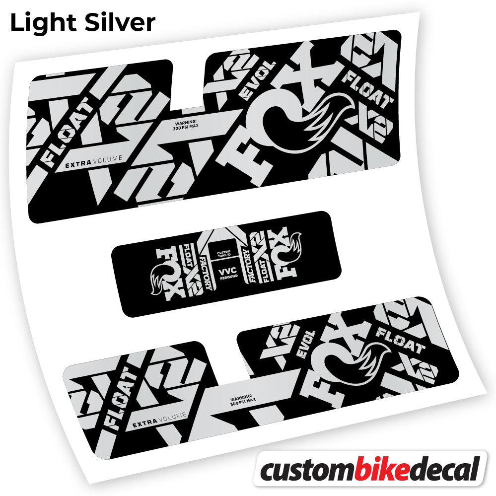 Light Silver decal for Fox X2 Factory 2021 rear shock – bike sticker vinyl