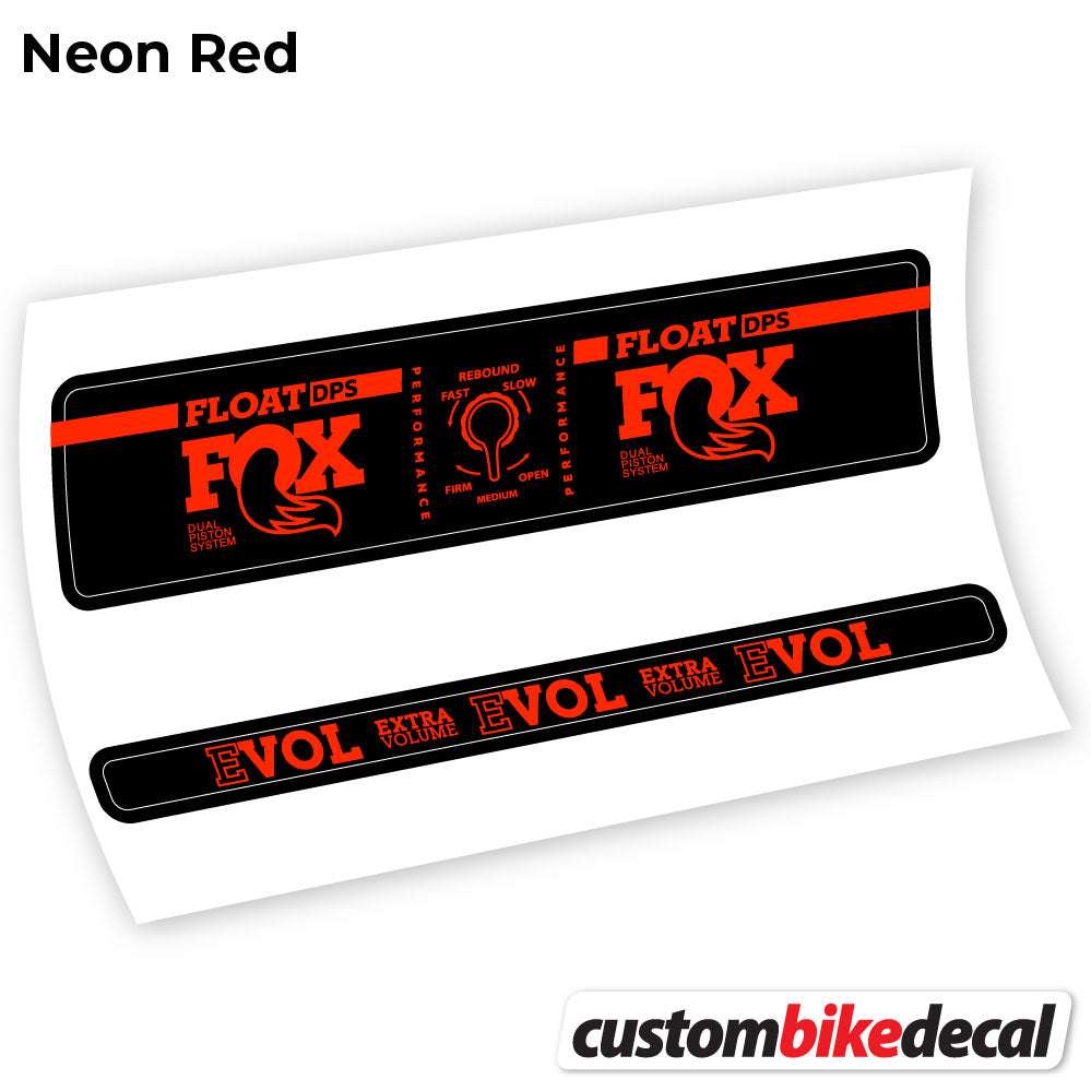 Neon Red decal for Fox Float DPS Performance rear shock – bike sticker vinyl