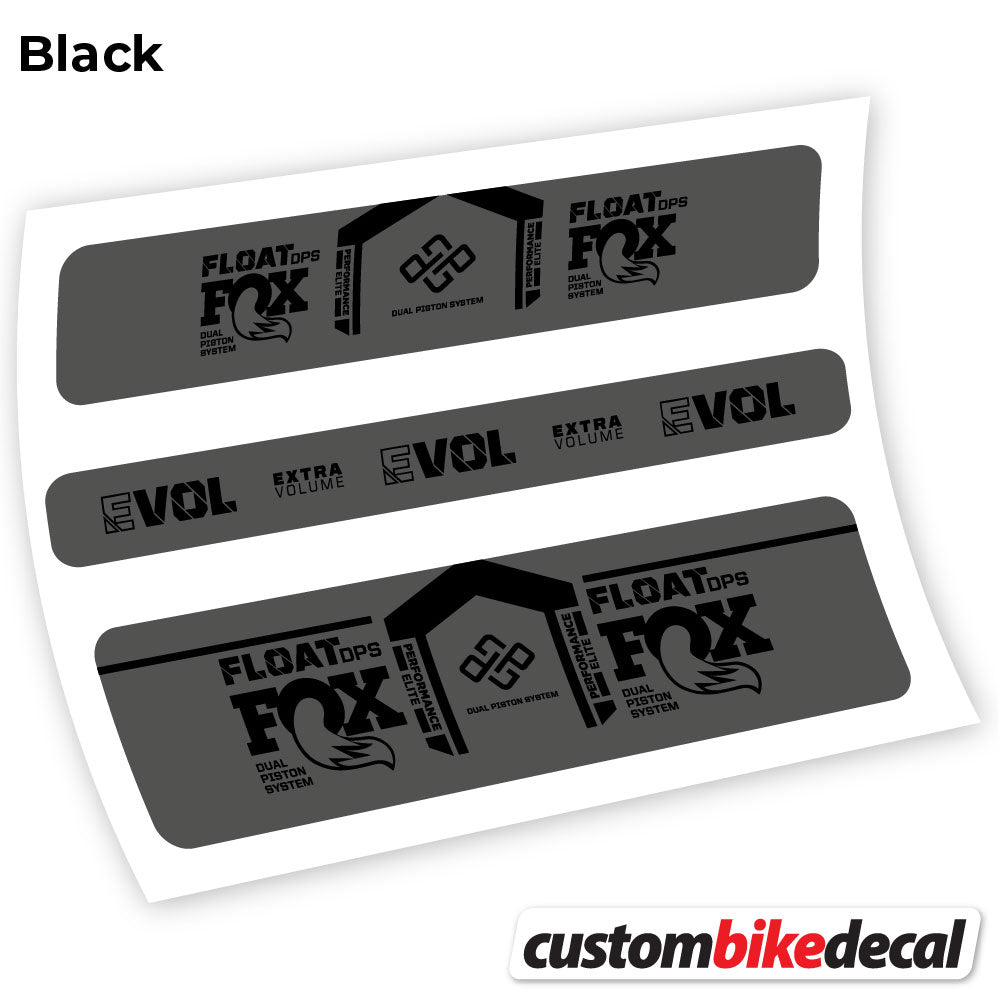 Matte Black+Gloss Black decal for Fox DPS Performance Elite 2021 Remote rear shock – bike sticker vinyl