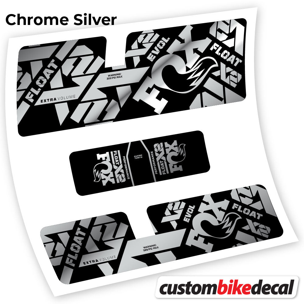 Chrome Silver decal for Fox X2 Performance 2021 rear shock – bike sticker vinyl