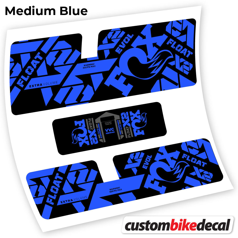 Medium Blue decal for Fox X2 Performance Elite 2021 rear shock – bike sticker vinyl