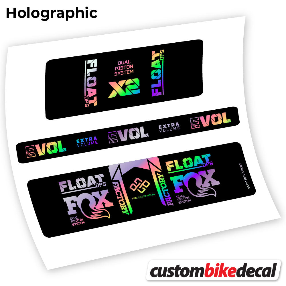 Hollographic decal for Fox Float DPS X2 2021 rear shock – bike sticker vinyl