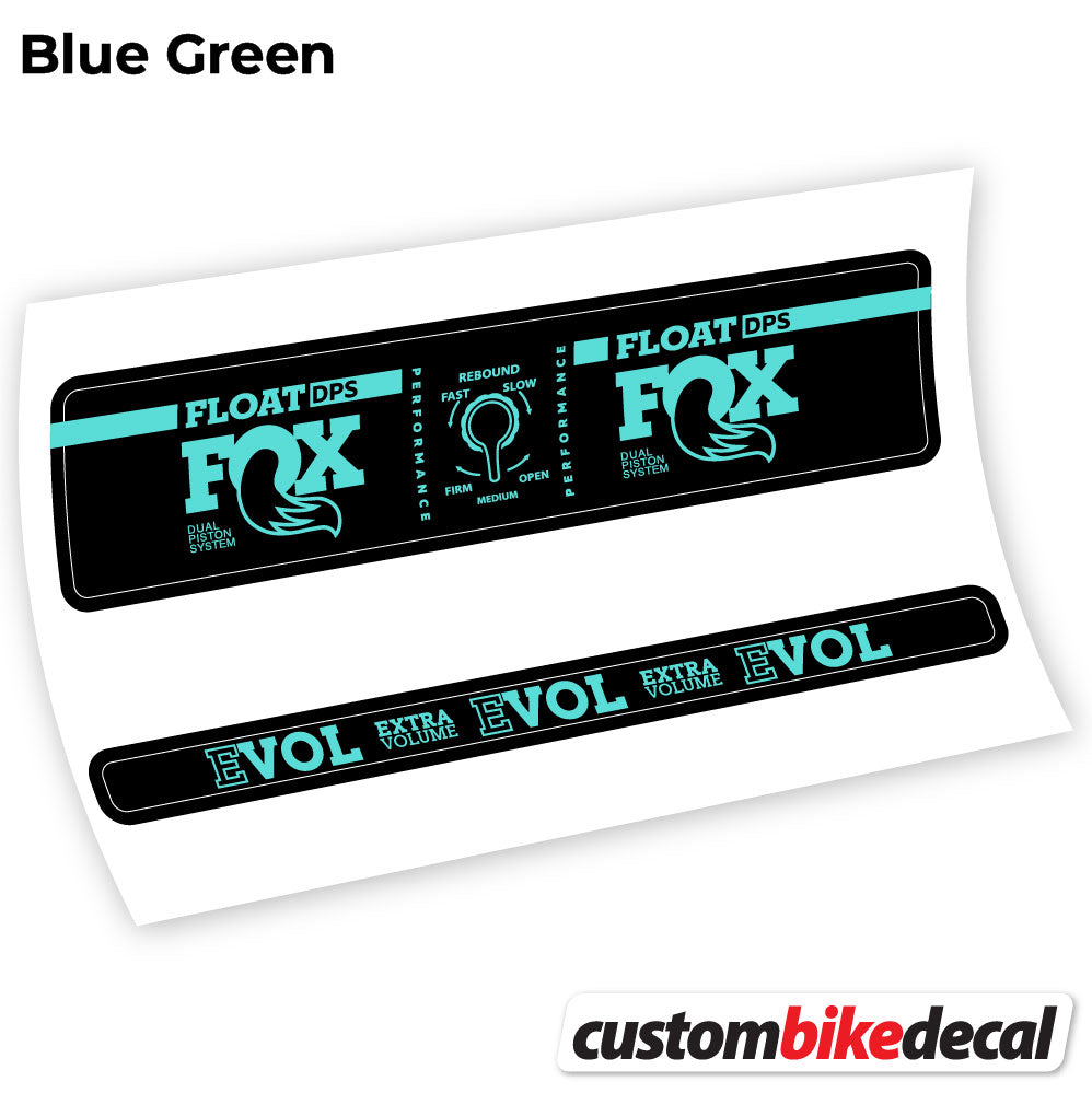 Blue Green decal for Fox Float DPS Performance rear shock – bike sticker vinyl