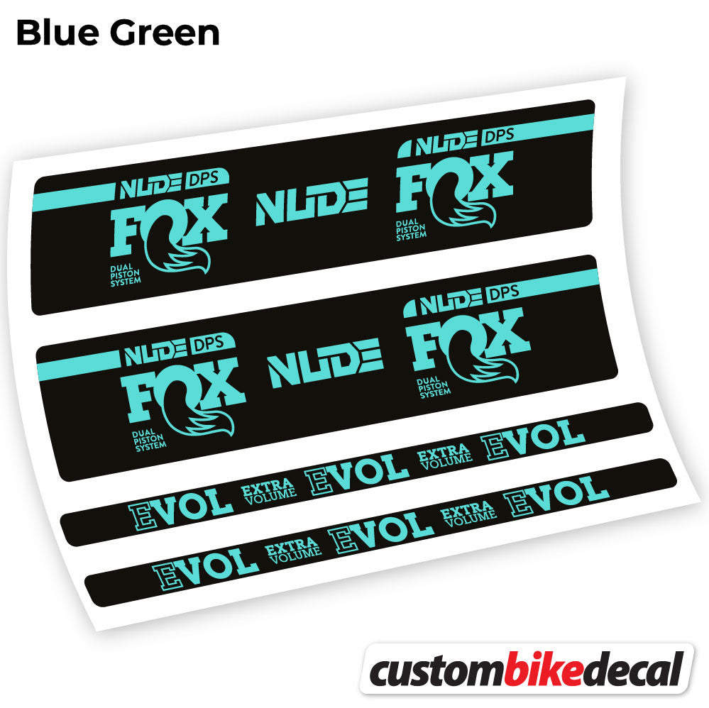 Blue Green decal for Fox Nude DPS rear shock – bike sticker vinyl
