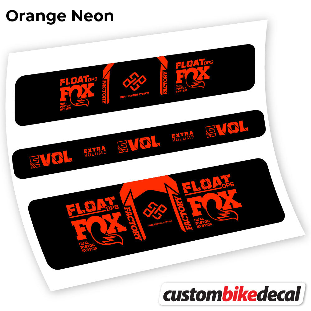 Orange Neon decal for Fox DPS Factory 2021 Remote rear shock – bike sticker vinyl