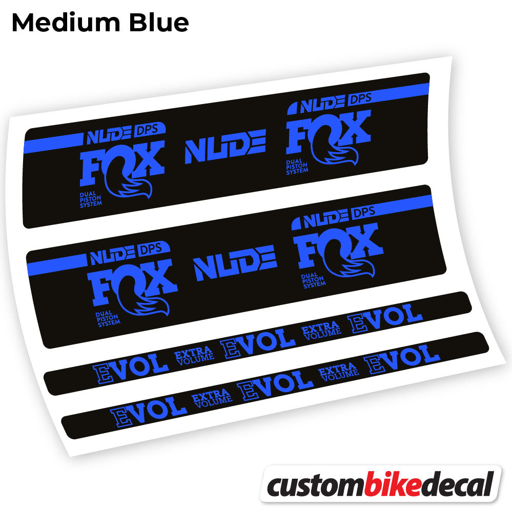 Medium Blue decal for Fox Nude DPS rear shock – bike sticker vinyl