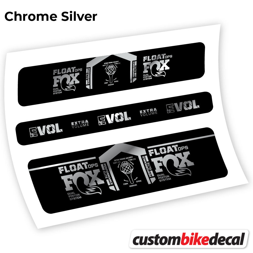 Chrome Silver decal for Fox DPS Elite 2021 rear shock – bike sticker vinyl