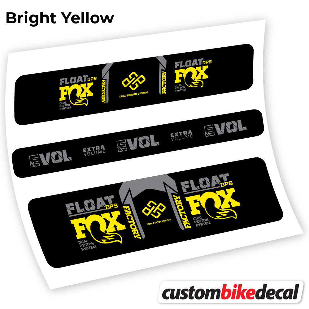 Yellow decal for Fox DPS Factory 2021 Remote rear shock – bike sticker vinyl