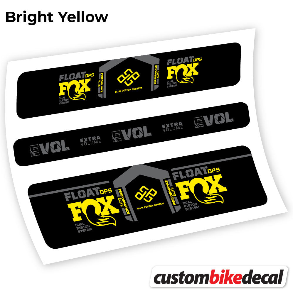 Yellow decal for Fox DPS Performance Elite 2021 Remote rear shock – bike sticker vinyl