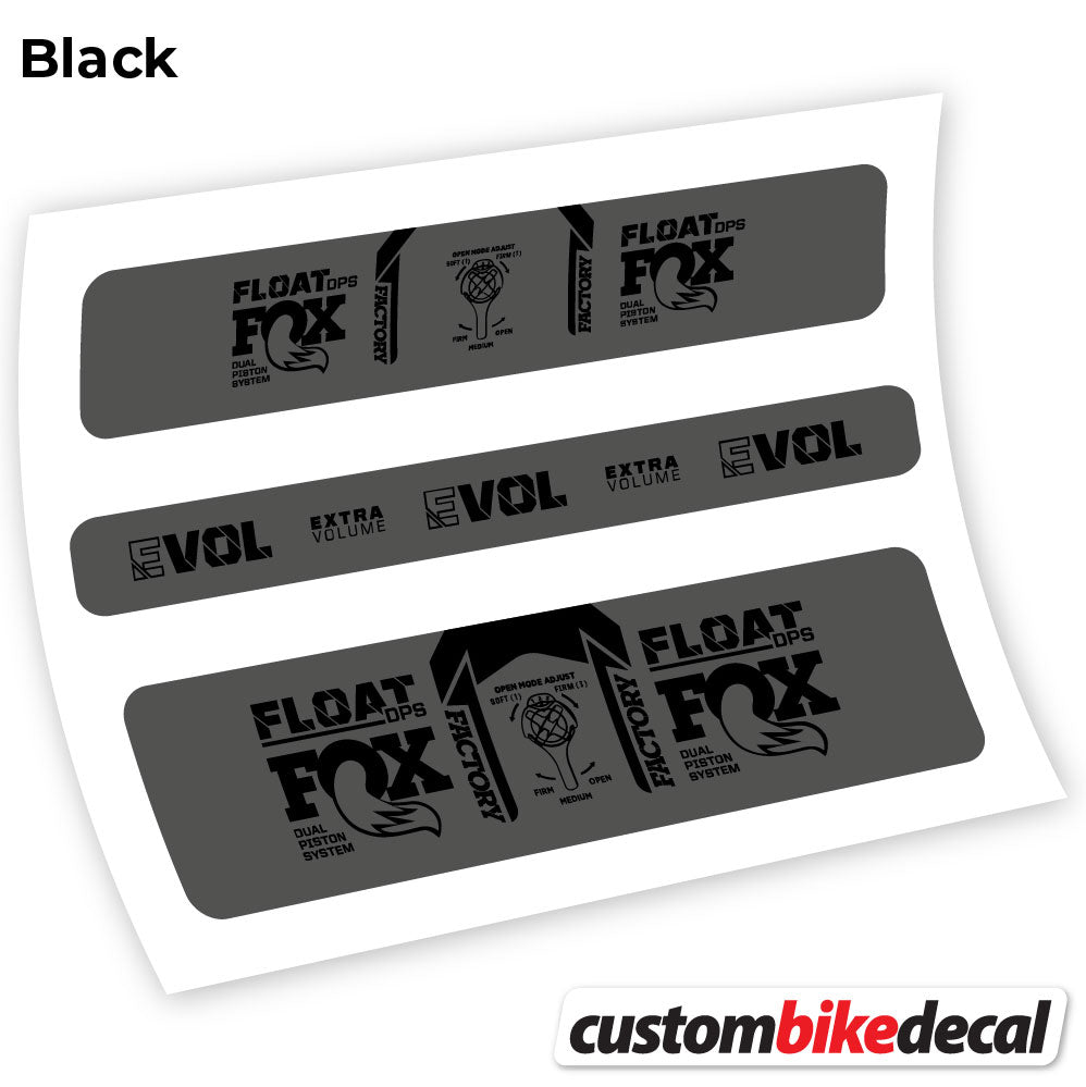 Matte Black+Gloss Black decal for Fox DPS Factory 2021 rear shock – bike sticker vinyl