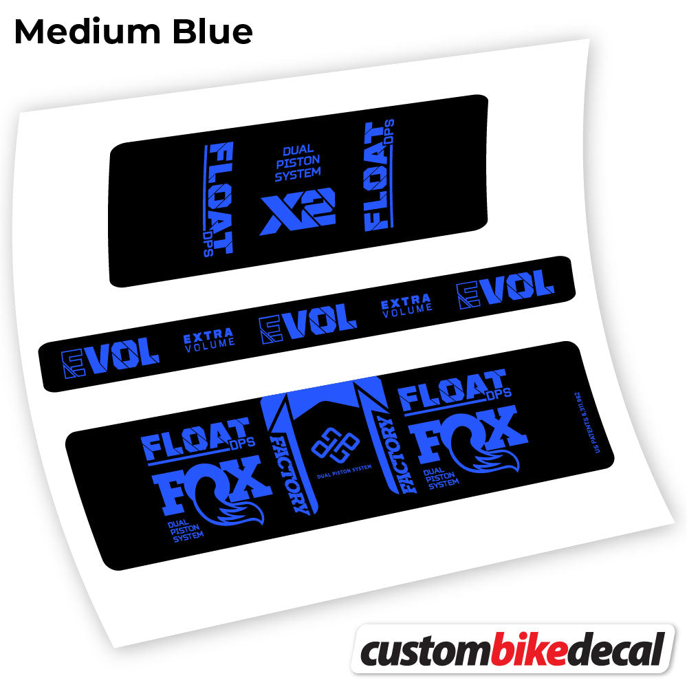 Medium Blue decal for Fox Float DPS X2 2021 rear shock – bike sticker vinyl