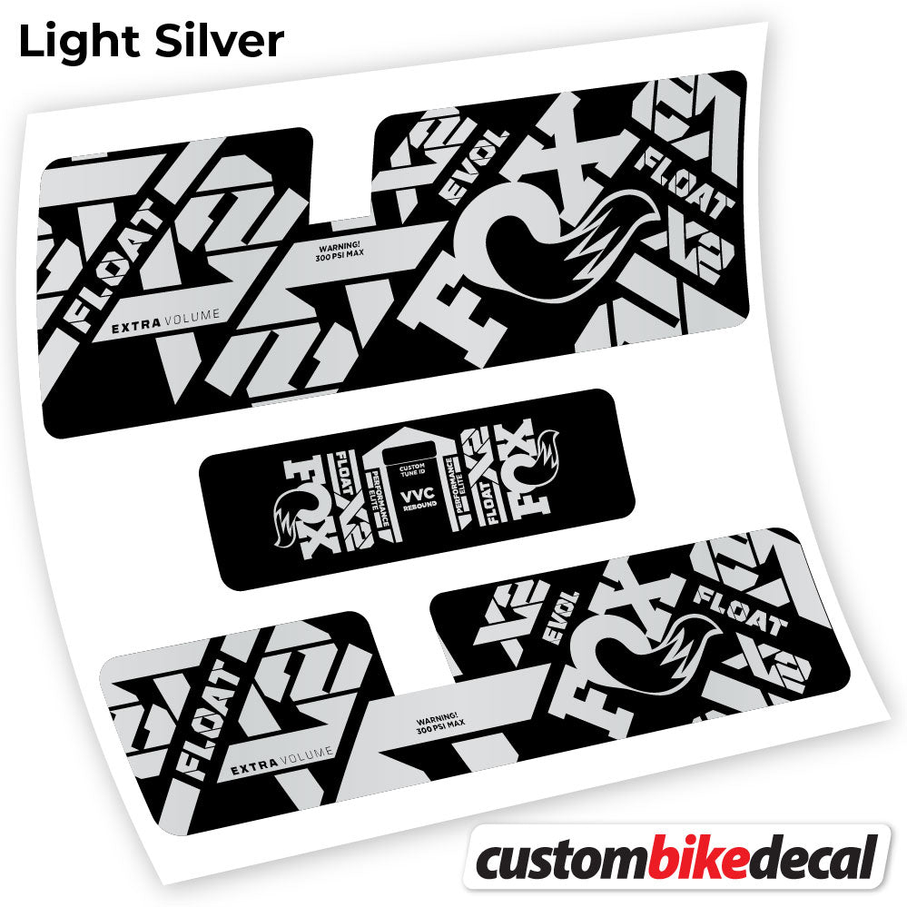 Light Silver decal for Fox X2 Performance Elite 2021 rear shock – bike sticker vinyl