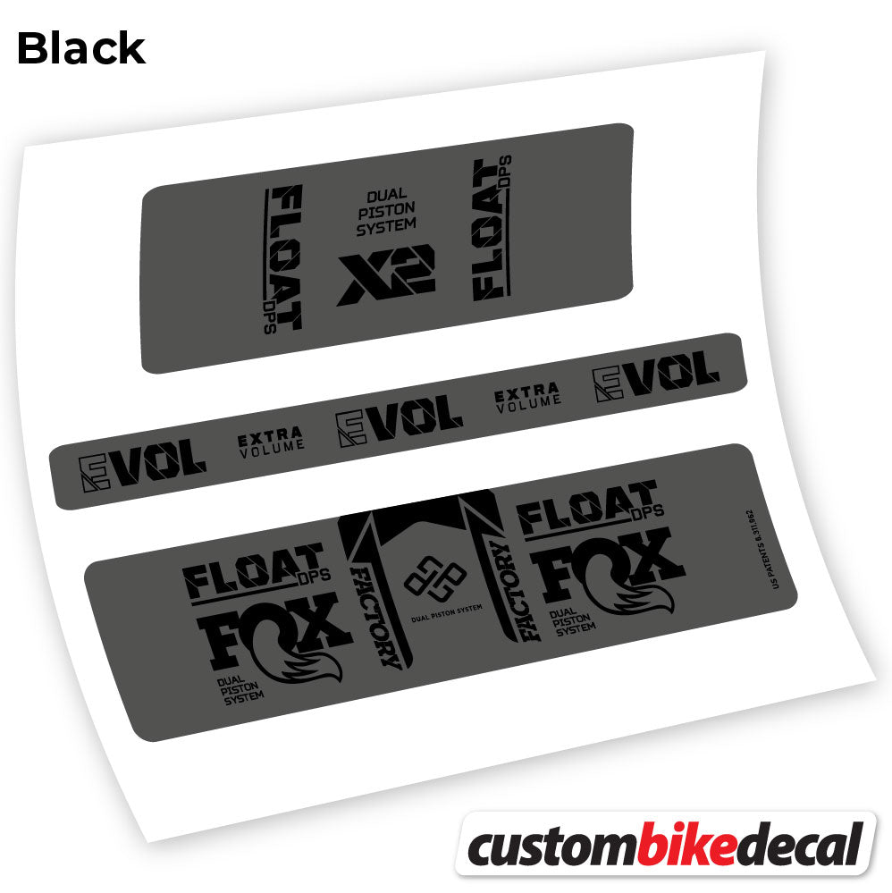 Black decal for Fox Float DPS X2 2021 rear shock – bike sticker vinyl
