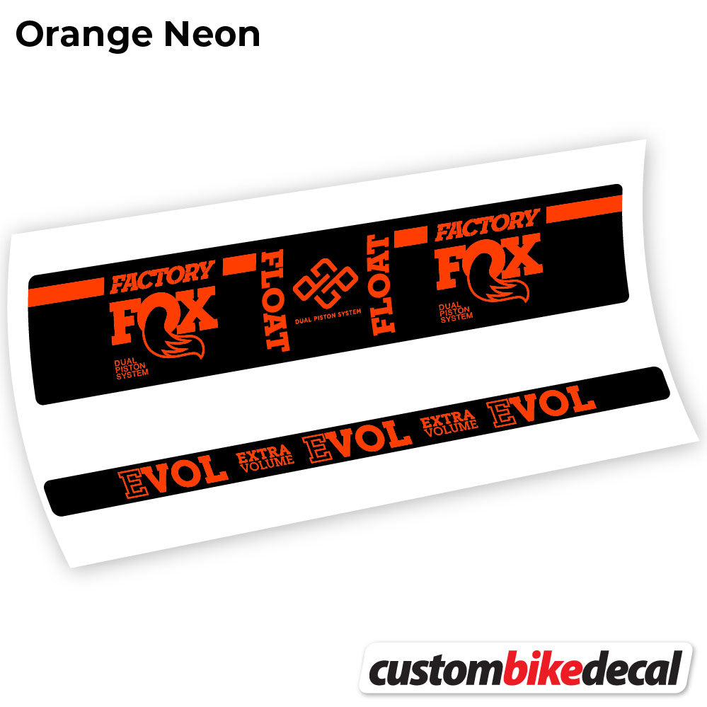 Orange Neon decal for Fox Float Factory Float rear shock – bike sticker vinyl