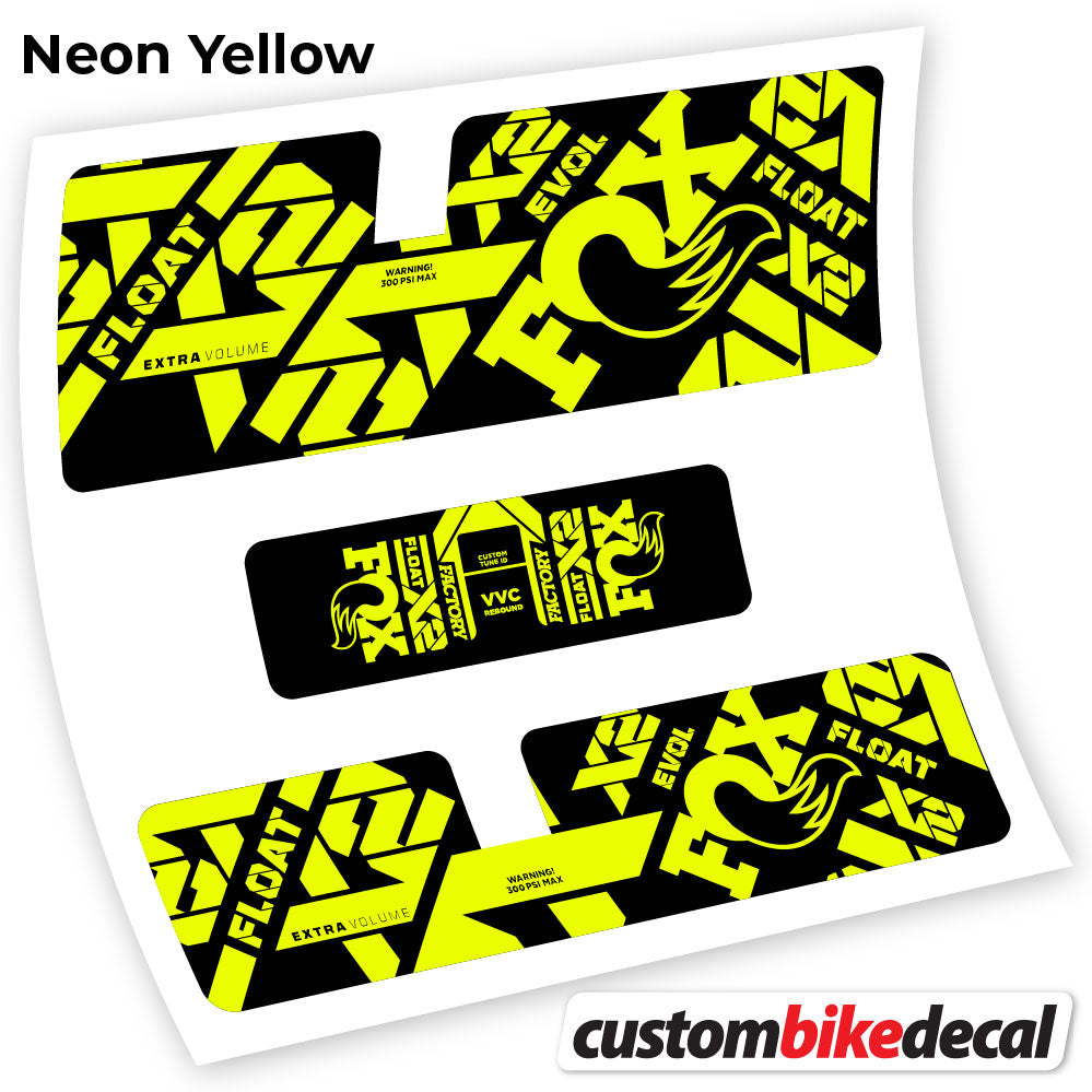 Neon Yellow decal for Fox X2 Factory 2021 rear shock – bike sticker vinyl
