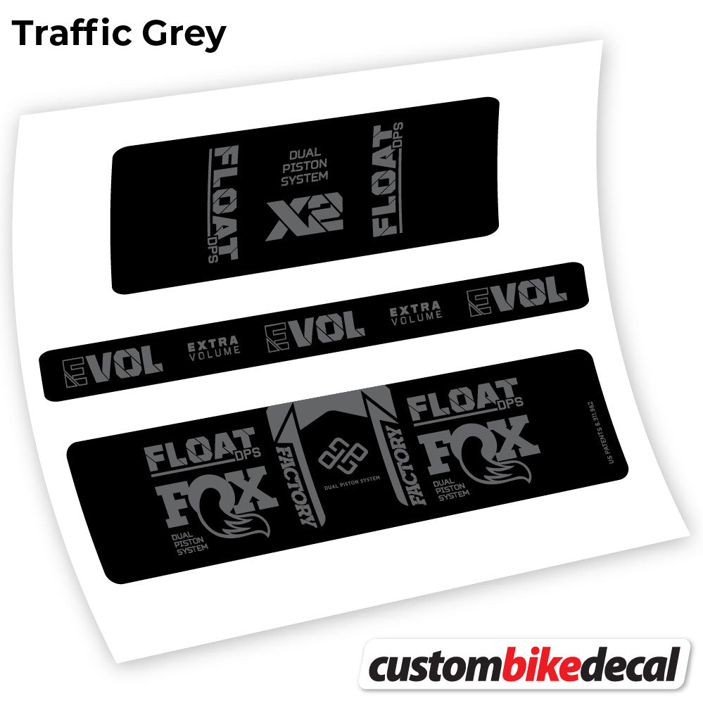 Trac Grey decal for Fox Float DPS X2 2021 rear shock – bike sticker vinyl