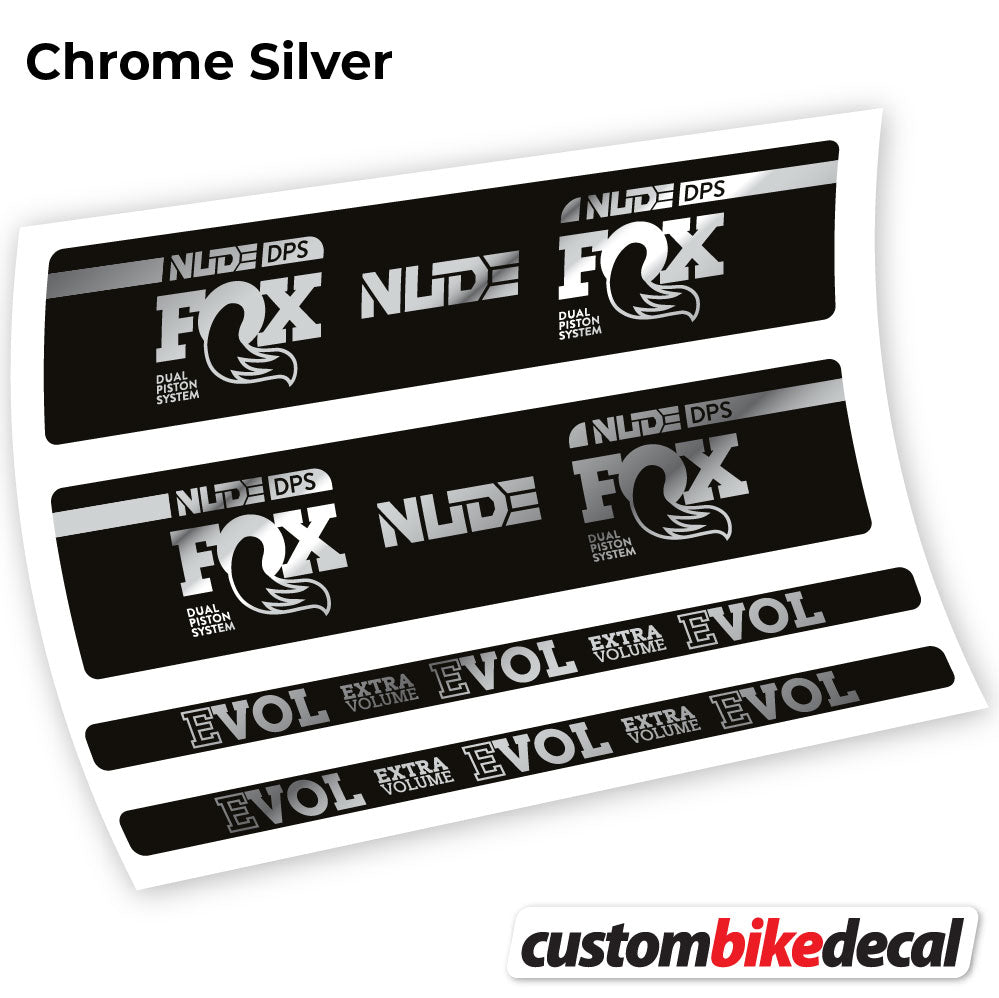 Chrome Silver decal for Fox Nude DPS rear shock – bike sticker vinyl