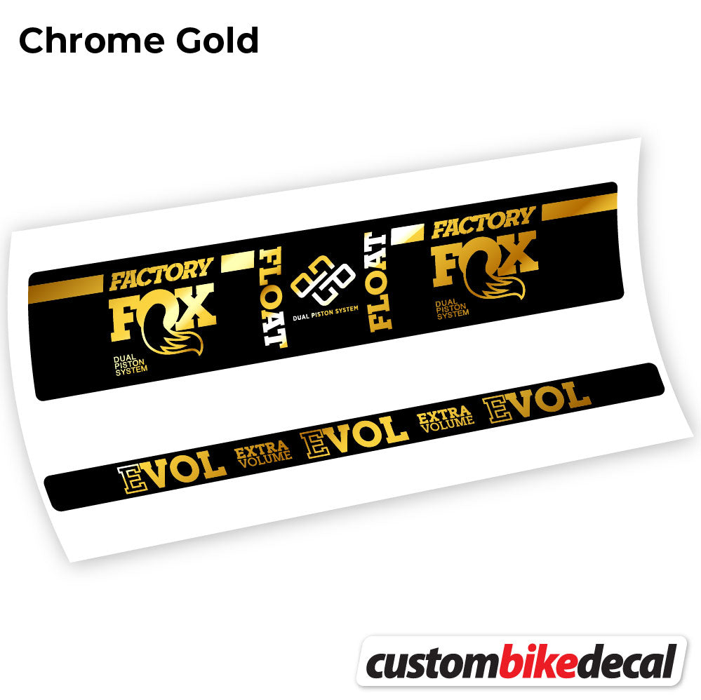 Chrome Gold decal for Fox Float Factory Float rear shock – bike sticker vinyl